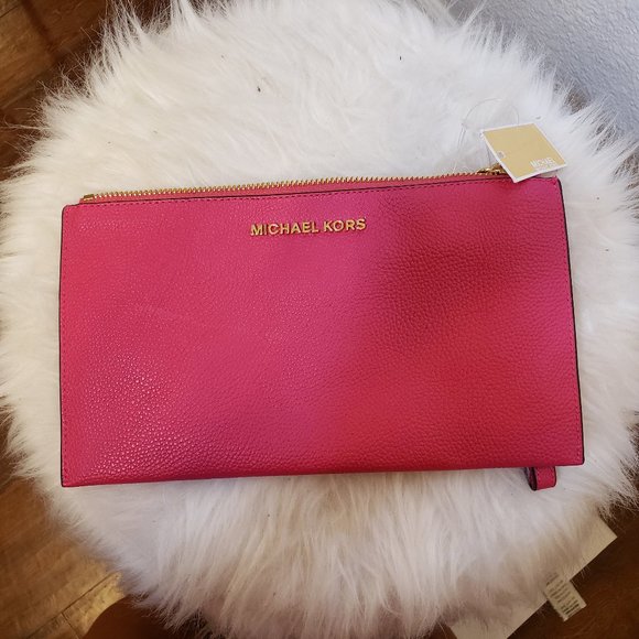 Michael Kors Clutch wristlet hot pink “barbie core” - Picture 1 of 8